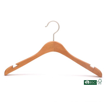 Low-Price Triangle Notched Wooden Shirt Hanger